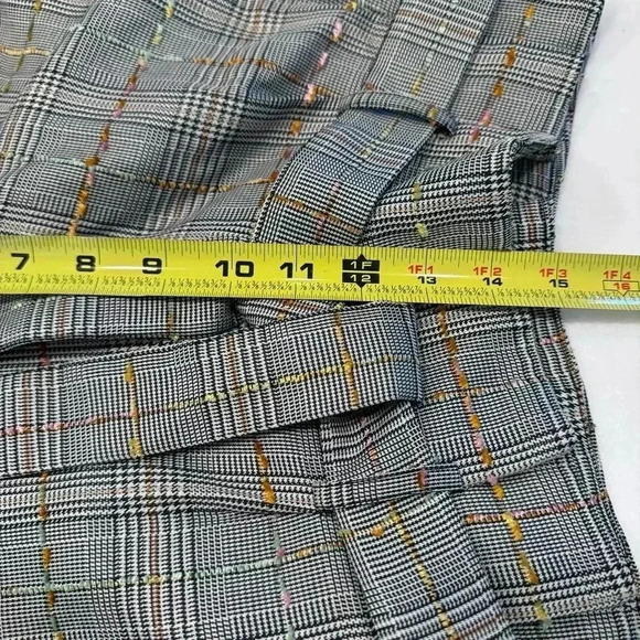 Amanda Uprichard Tessi Pants Brown Multi Plaid Tweed Paper Bag Tie Belt Waist XS - Picture 6 of 10